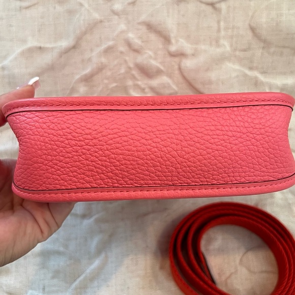 Hermes Pink Baby Bag with Red Strap